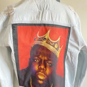 Notorious B.I.G  91 Denim Blue Rip Torn Jean Jacket